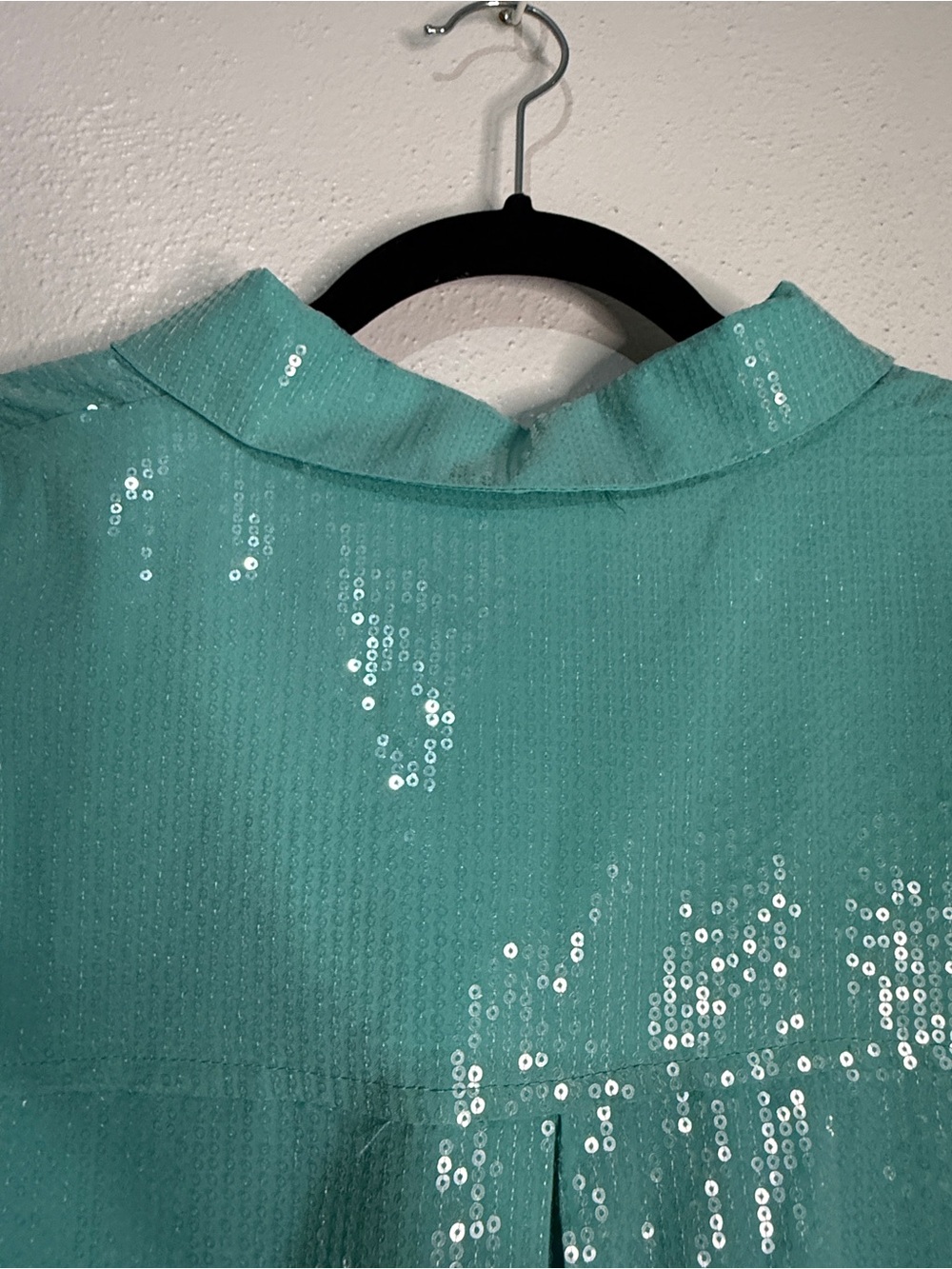 GeeGee Teal Sequin Button-Front Women's Top. Sz 2XL. NWT. - Picture 6 of 11